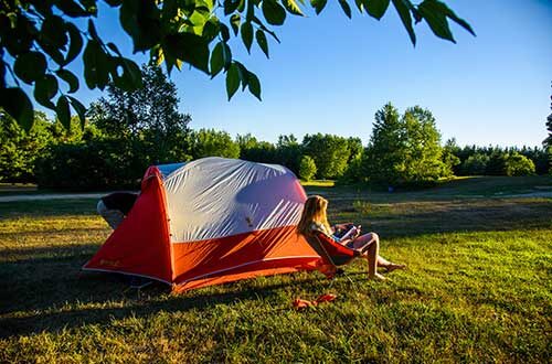 Paddler camping on the Ottawa River