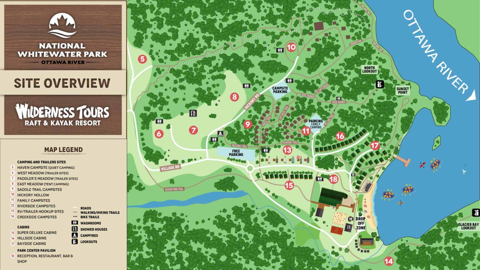 wilderness tours site map