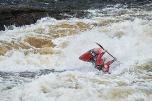 Nick Troutman at the 2023 Canada Cup Freestyle Kayak Event