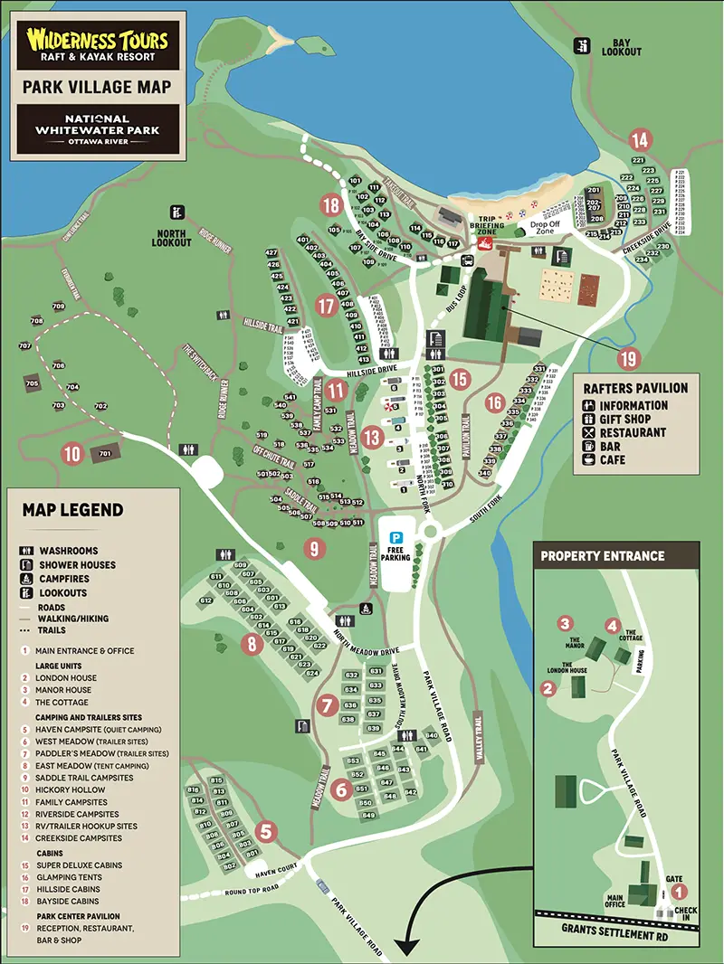 Wilderness Tours Resort Map Ottawa River